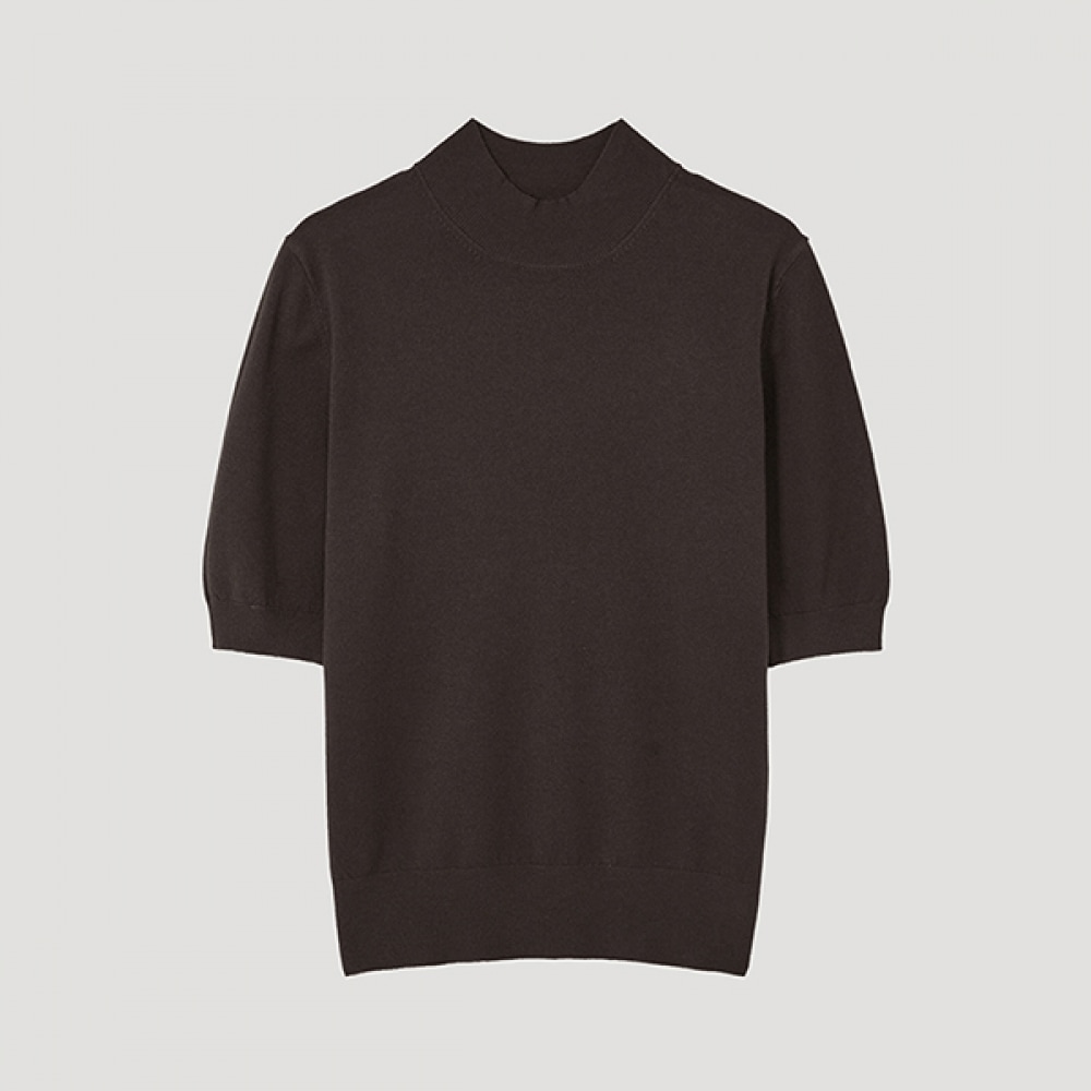 (シールズミス) モックネックハーフスリーブニット_SSKPOP12080_BR