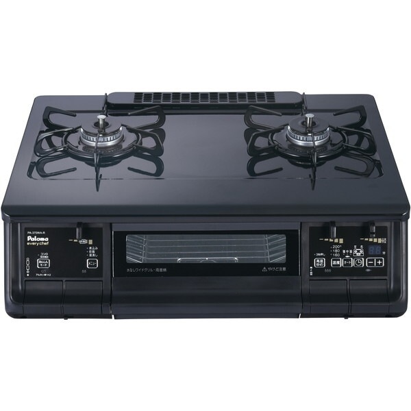 ガスコンロ プロパンガス 左強火力 2口 PA-380WA-L-LP ブラックプラチナ everychef エブリシェフ
