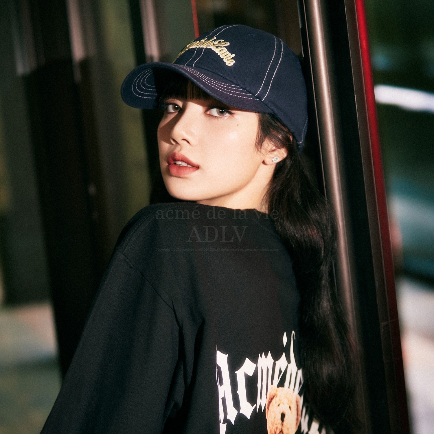 【ACME DE LA VIE】 GOLD CHAIN BEAR DOLL SHORT SLEEVE T-SHIRT : BLACK ( BLACKFINK LISA )