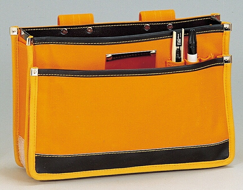 6号（オレンジ） 防水帆布表具用腰袋（刃折鉄板底皮付き）（SI-13） ガーデニング DIY 道具