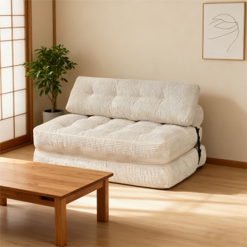折りたたみソファベッド 枕付きマットレス付き コンパクトチェアベッド 一人暮らしのリビング/寝室用 フロアラウンジチェア