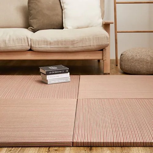 【メーカー直送品】萩原 【12枚組】置き畳 綾川 約82×82×2.5cm レッド