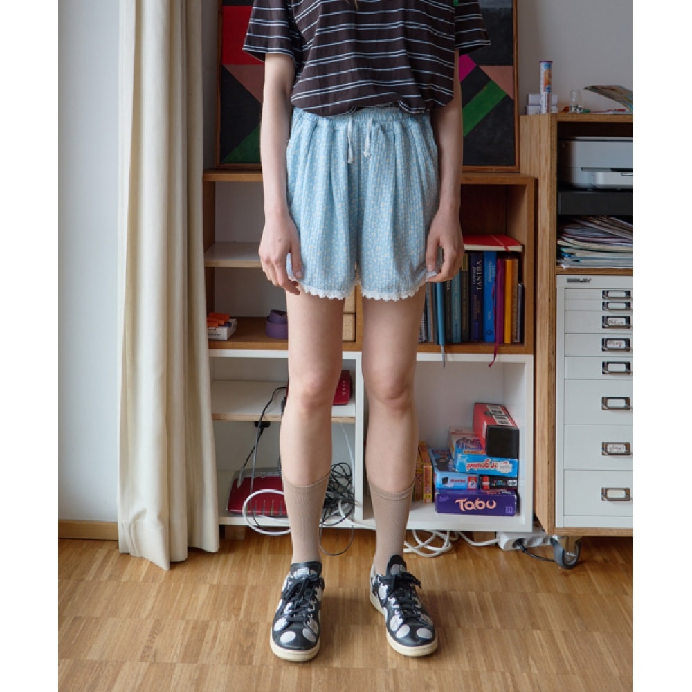 コンテンツなし 198.フラワーレースショーツ _ スカイブルー