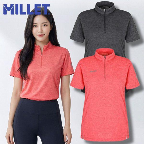 半袖Tシャツ 女性 アウトドア 冷感 ジップアップTシャツ 夏 登山服 通勤服