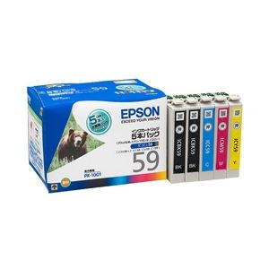 エプソン インクカートリッジ 5本パック・ブラック2本入り (PX-1001用) IC5CL59