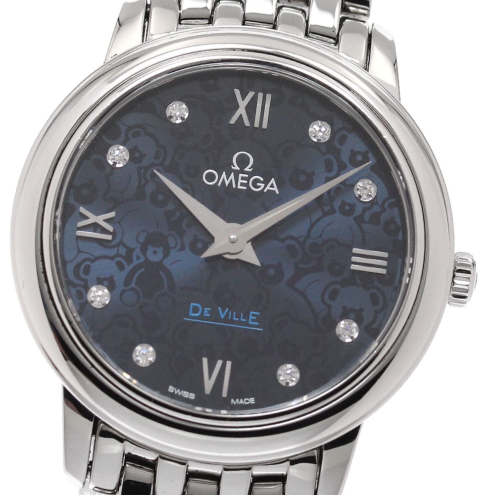 オメガ OMEGA 424.10.27.60.53.003 デビル プレステージ オービス 8Pダイヤ クォーツ レディース 保証書付き_953615【中古】