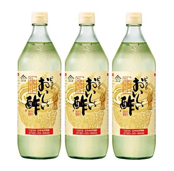 Qoo10] 日本自然発酵 おいしい酢 900ml 3