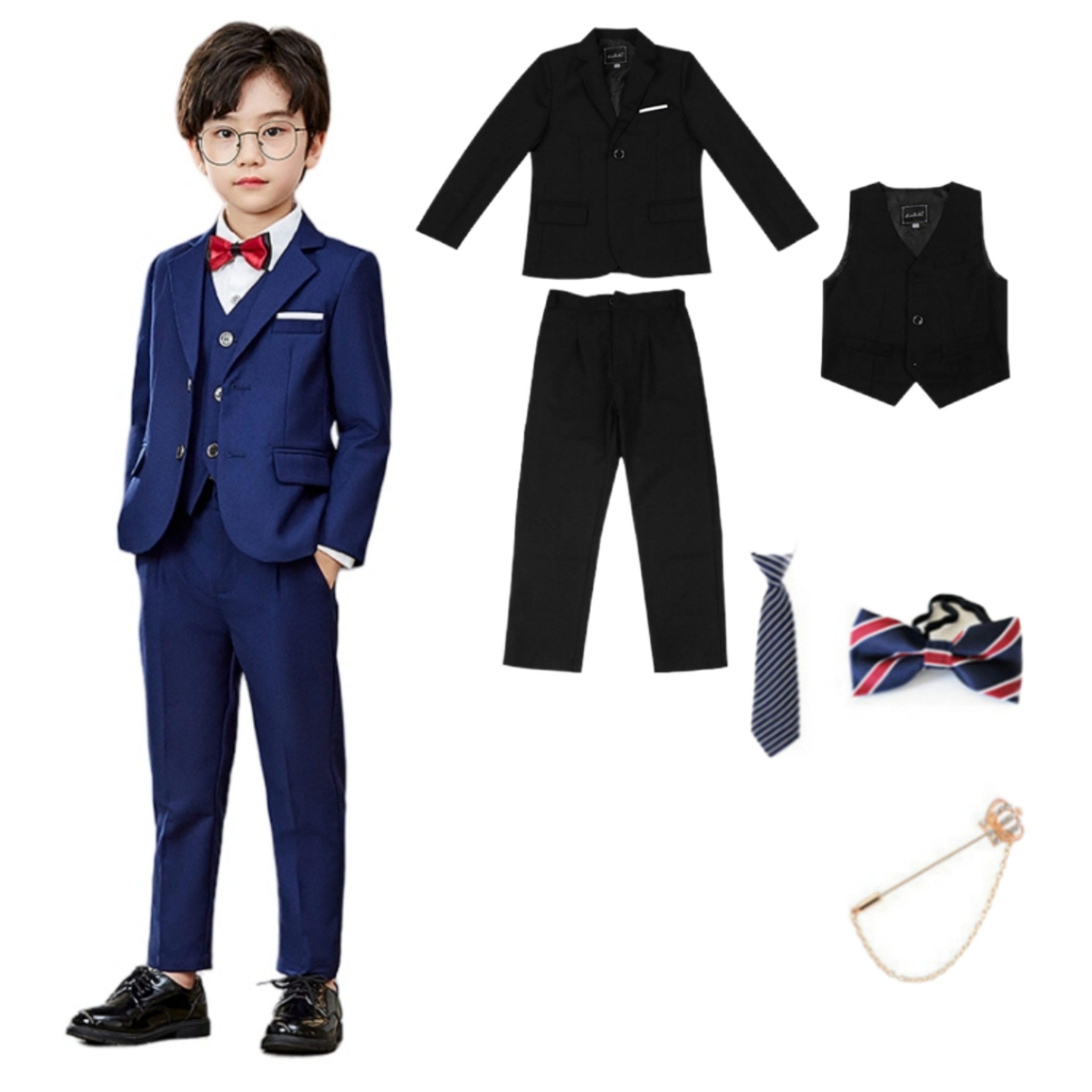 6点セット 子供 スーツ キッズ こども 男の子 子供服 フォーマル 上下セット 七五三 入学式 卒業式 結婚式 おしゃれ タキシード キッズ 入学式 卒園式 フォーマルスーツ 子供服フォーマルスー