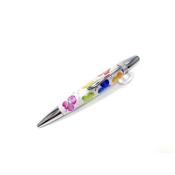 花柄 ボールペン [紫陽花/五色] パーカータイプ 芯：0.7mm 『Frower Pen』