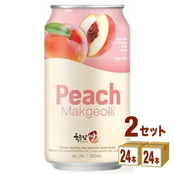 ＢＳＪ 百歳酒 米マッコリ 桃 モモ 韓国 マッコリ 350ml 2ケース (48本)