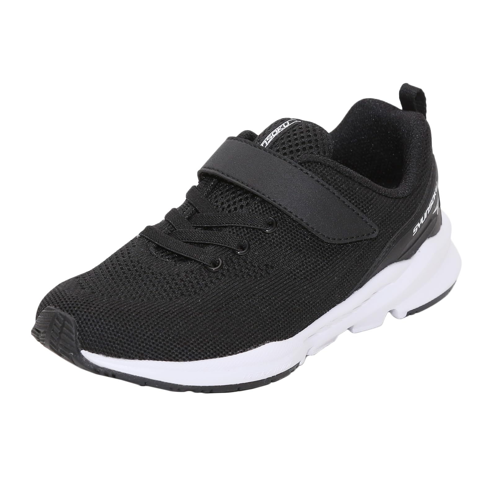 当日発送 [シュンソク] スニーカー キッズ 男の子 女の子 子供靴 幅広 軽量 17.5~25cm 3E SJJ 1640 ブラック 23.5 cm