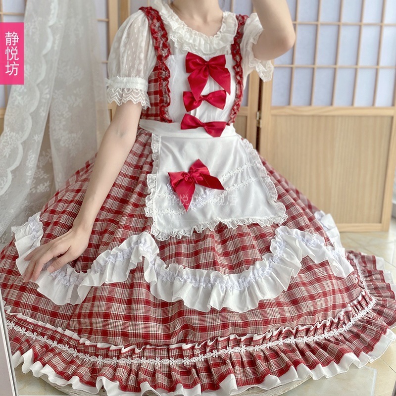 オリジナルベリーガールロリータドレスソフトガールロリータ新年ロリータかわいいドレスjskサスペンダースカート 5,289円