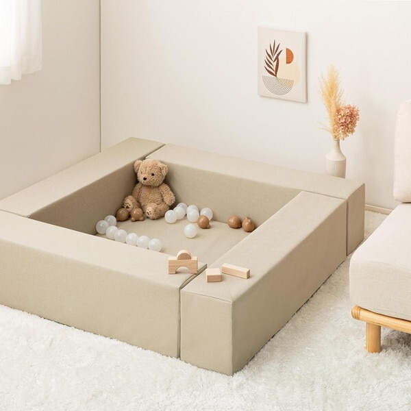 230537100 チョコキッズ BE キッズコーナー コソウ ブロック:100×20×高さ24cm マット:80×80×厚み2cm ベージュ メーカー直送