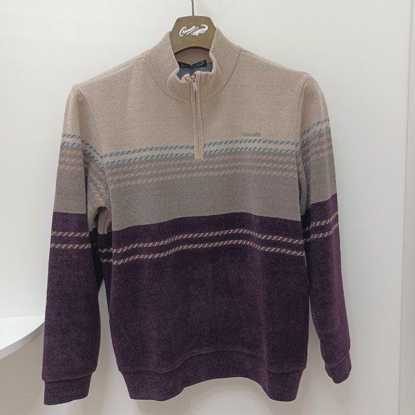 [幸福百貨店][]男性ベージュ裏起毛ジップアップニットcdaabkw4361(82)