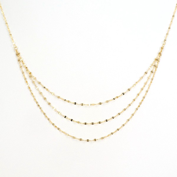 K18 18金 YG イエローゴールド ネックレス 総重量約0.8g 約40cm ジュエリー 中古