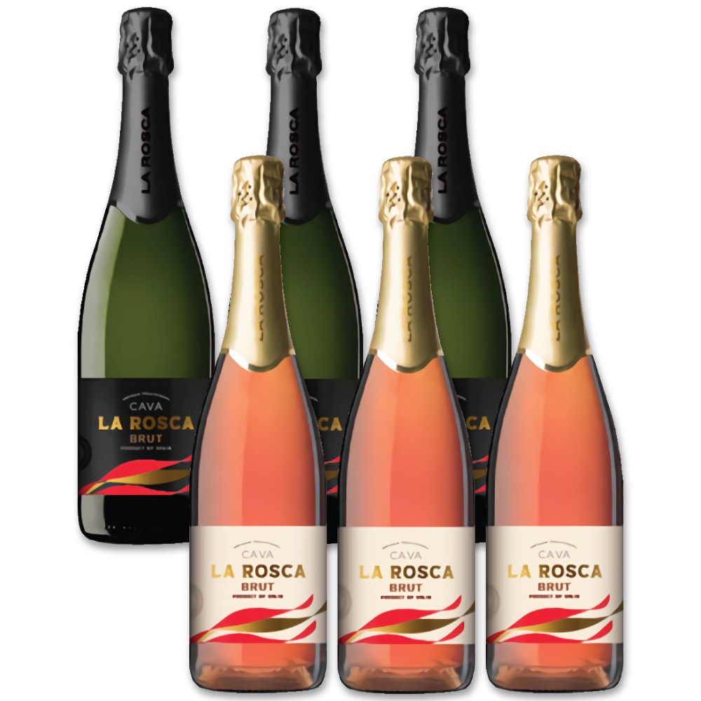 ラ・ロスカ ブリュット 白 3本 + ロゼ 3本 セット / 各750ml 辛口 カヴァ(スペイン) スパークリングワイン カタルーニャ カバ