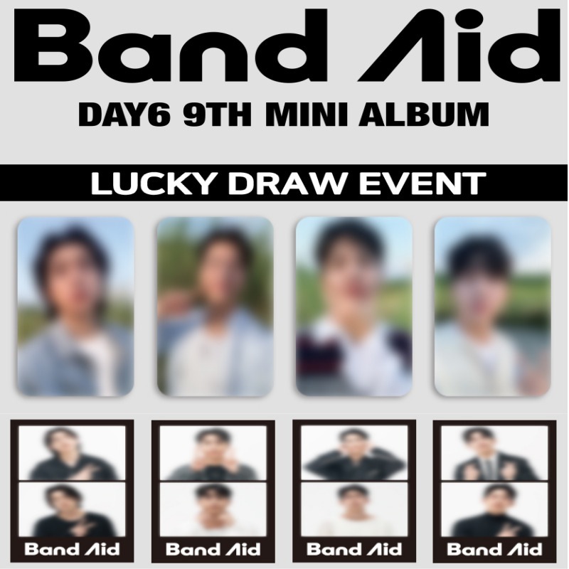 [BDM LUCKYDRAW 4EA/1SET]Day6 - Band Aid / 9TH MINI ALBUM[NO ALBUM,ONLY PHOTOCARD]