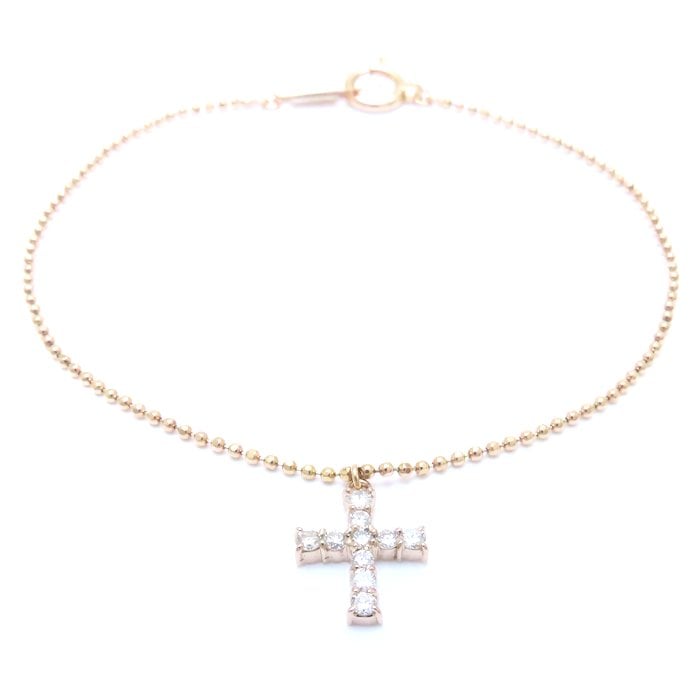 La Soma ラソウ ダイヤモンド クロス ブレスレット ダイヤモンド0.22ct K18PG ピンクゴールド/293866【中古】