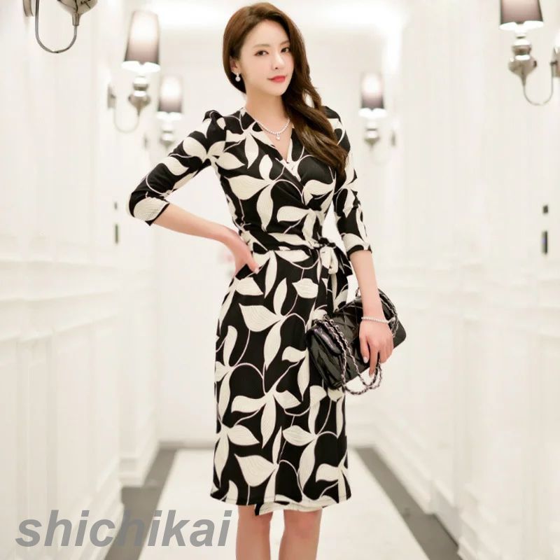 OLワンピース 大きいサイズ WILLS ラップワンピース マルチカラー Aラインワンピース THOM カジュアルワンピース ワンピース オフィスカジュアルワンピース お出かけワンピース