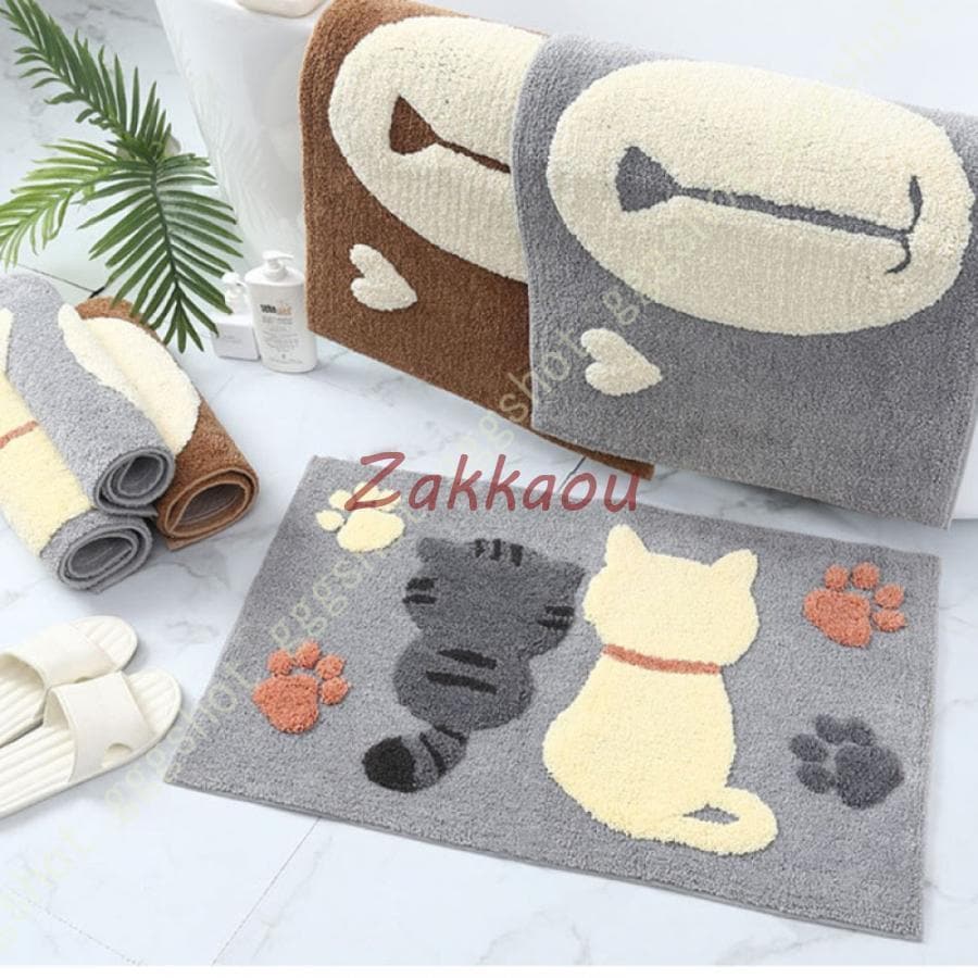 今すぐ購入超低価格新品の現物は出荷が早いげ玄関マット 室内 屋内 洗える 抗菌 防臭 かわいい 猫柄 北欧 バスマット ふわふわ 肌触りいい ラグマット おしゃれ キッチンマット 室内マット ドアマッ