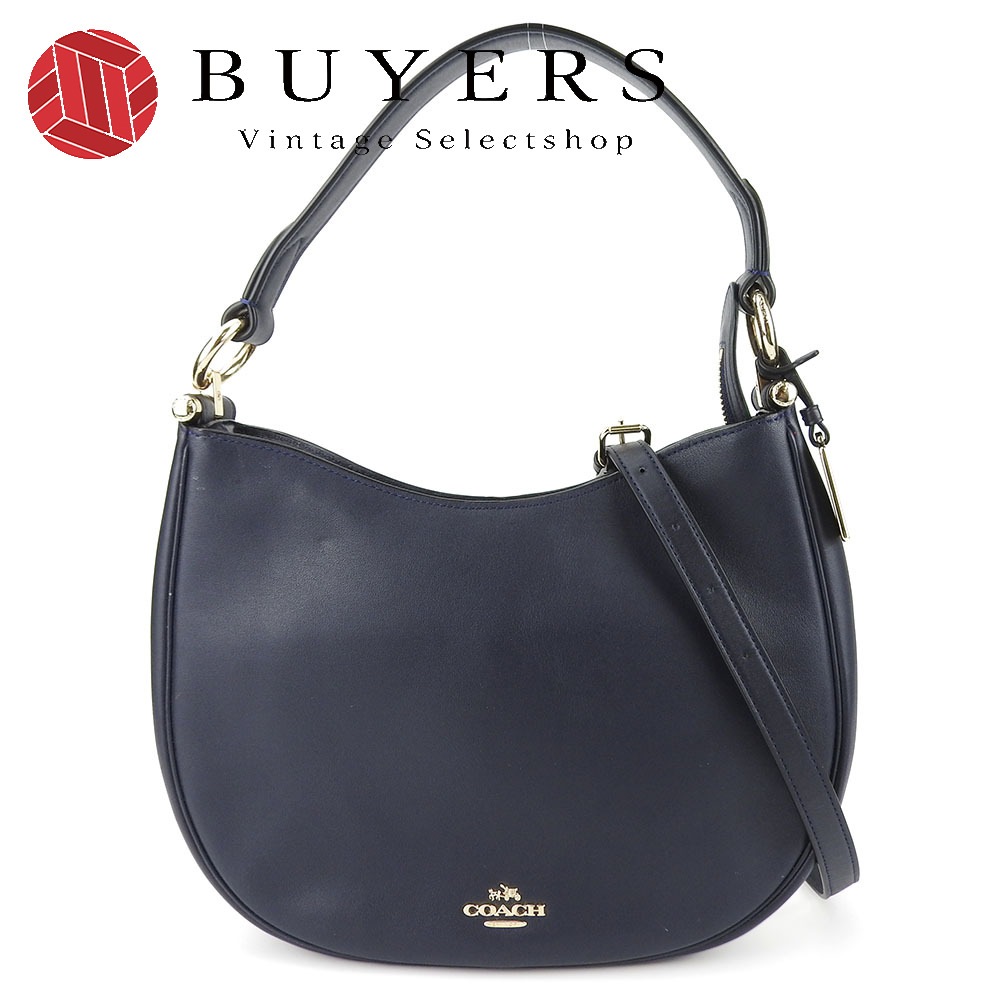 中古 ショルダーバッグ 54446 レザー ネイビー ゴールド金具 ワンショルダー 2WAY レディース 女性 15,048円