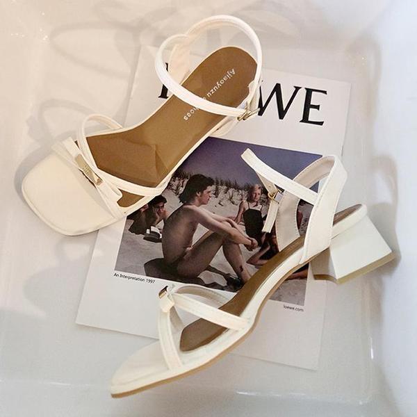 女性用夏靴 厚底ストラップサンダル