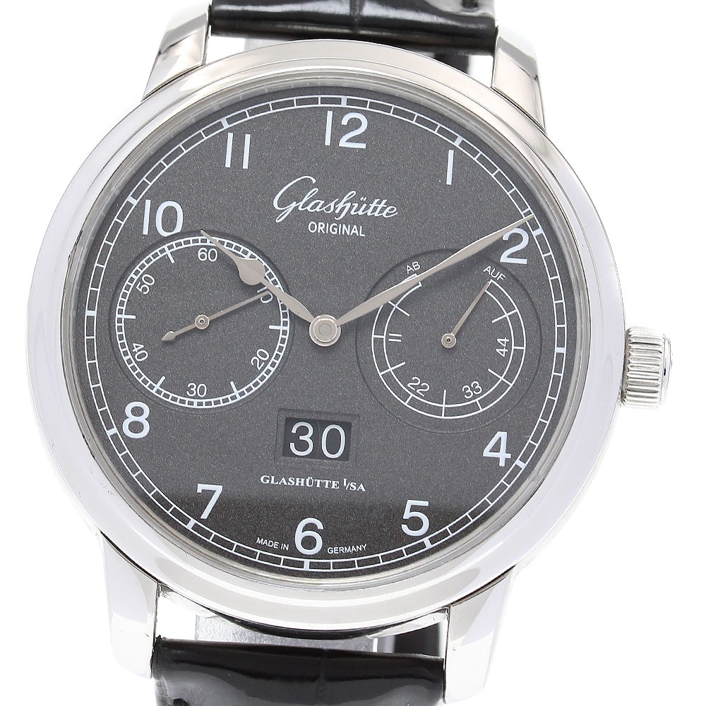 グラスヒュッテ・オリジナル GLASHUTTE ORIGINAL 100-14-02-02-04 セネタ オブザーバー パワーリザーブ 自動巻き メンズ 美品 _834370【中古】