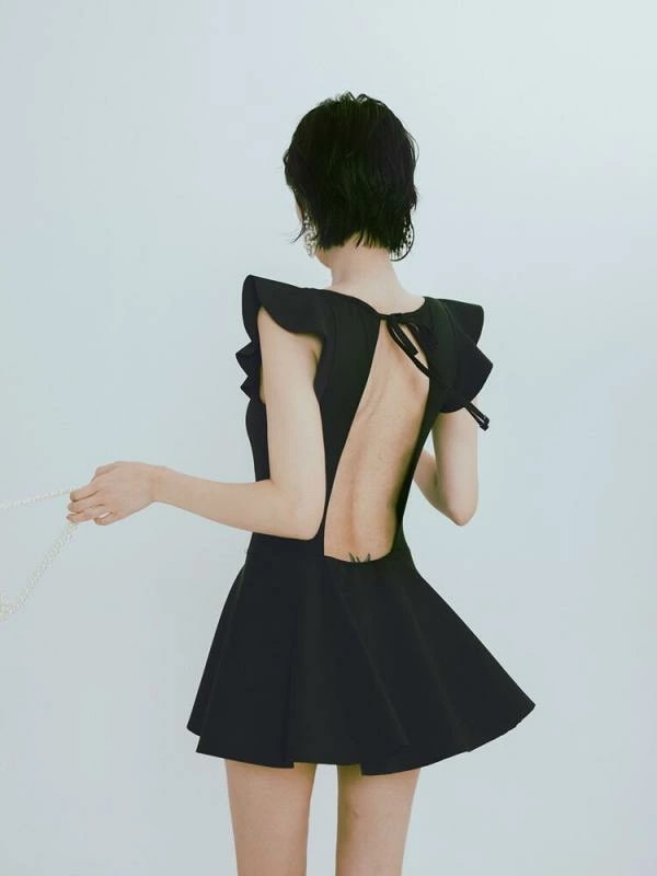 水着 レディース 夏 ウエスト カバー スリム バックレス ネット セクシー ワンピース スカート 温泉 プール スイムウェア