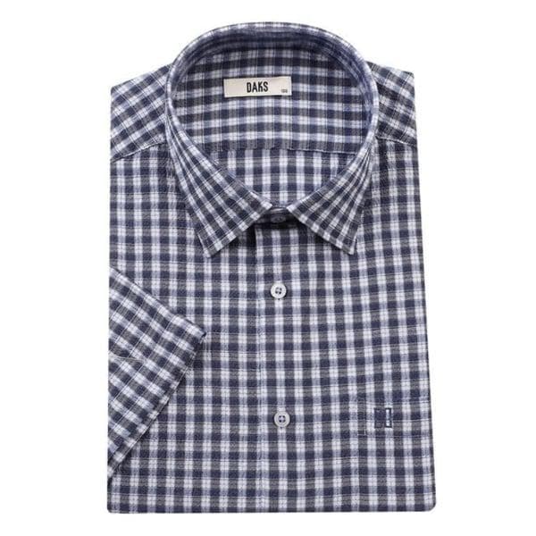 26年 SS リネン混紡 スモールチェック 夏 半袖 レギュラーフィット カジュアルシャツ DMS3SHCS111N1