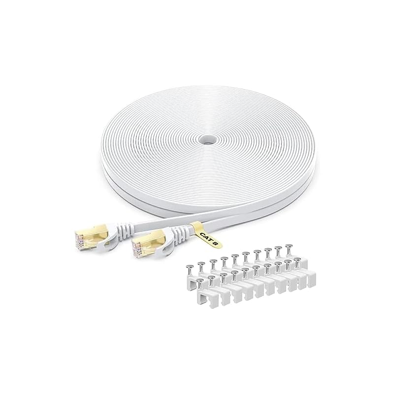 BUSOHE LANケーブル 40M Cat 8 フラットケーブル 40Gbps 2000MHz RJ45 コネクタ付き ギガビット 高速 イーサネットケーブル 金メッキ 爪折れ防止 カテゴリー8 家