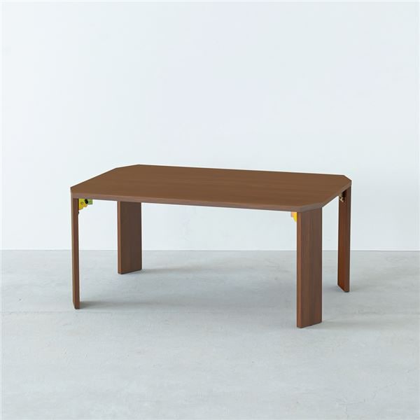 テーブル75（ブラウン/茶）[幅75cm] 机 ローテーブル 木目 座卓 折りたたみ リビングテーブル 折れ脚 センターテーブル スリム 子供部屋 勉強机 完成商品 NK-375