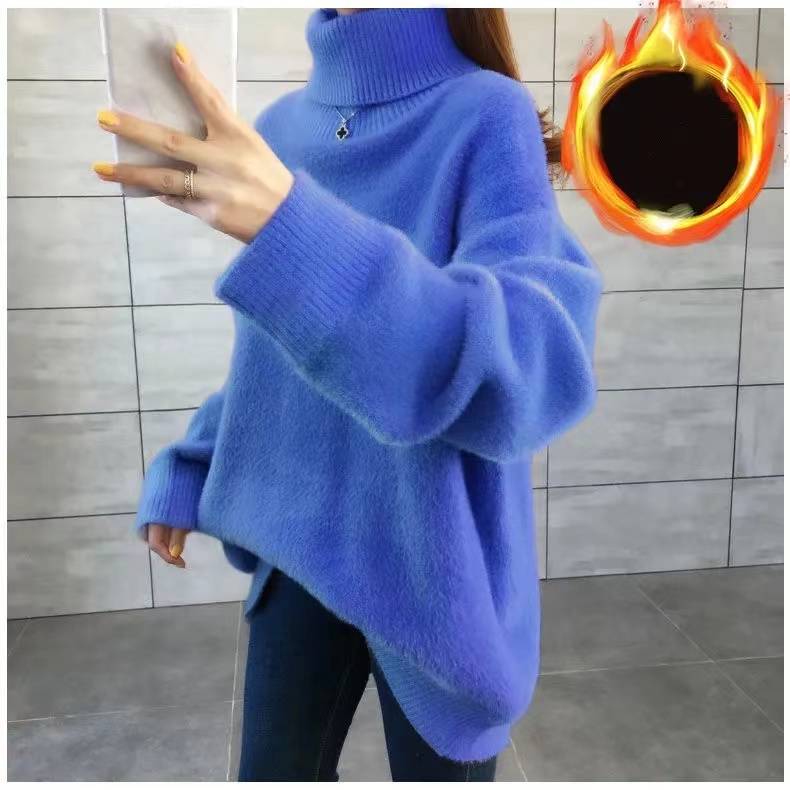 レディース カジュアル ニット お洒落 フェミ 大きサイズ 長袖 おでかけ ニットセーター 無地 インナーセーター 新作入荷 インナーウエア ハイネックセーター シンプル ミディアム丈 ゆったり 秋冬 5,058円