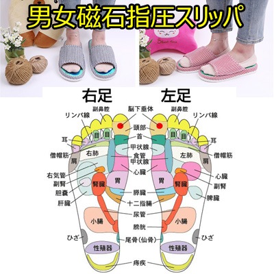 送料無料 磁石指圧スリッパ/健康サンダル/超強力タイプ/男女兼用/