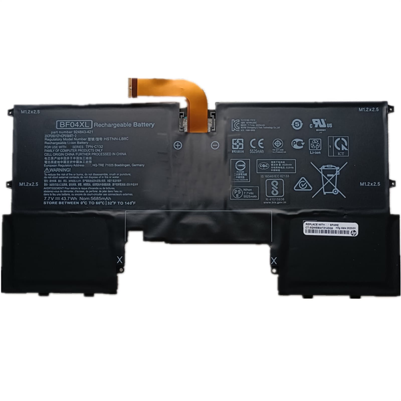 BP04XL 電池・HPノートパソコン互換 43.7Wh/5685mAh Spectre 13-V115TU BF04XL HSTNN-LB8C 交換用のバッテリー dc909-A467