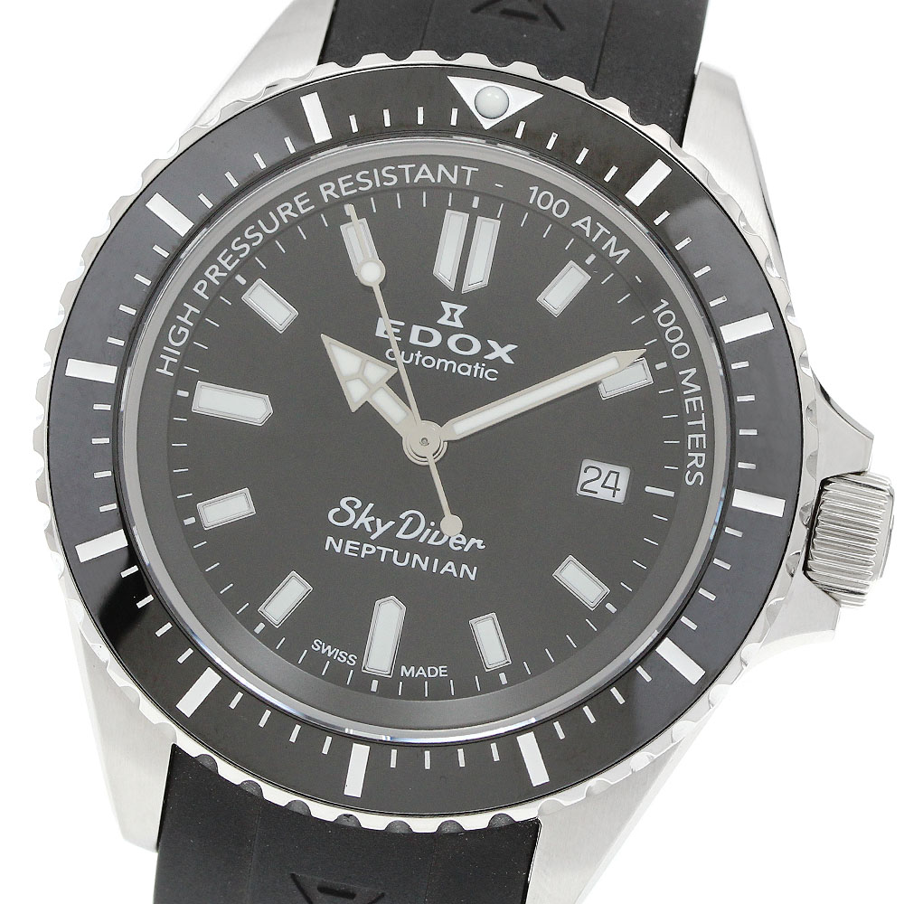 エドックス EDOX 80120-3NCA-NIN スカイダイバー ネプチュニアン デイト 自動巻き メンズ 良品 保証書付き_963079【中古】