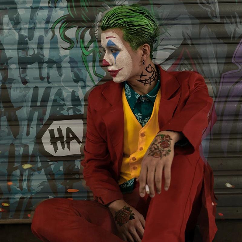 新製品が出回るピエロ衣装 ハロウィン コスプレ Joker コスプレ 4点セット ピエロ服 コスチューム 大人用 イベント 仮装 お化け 変装