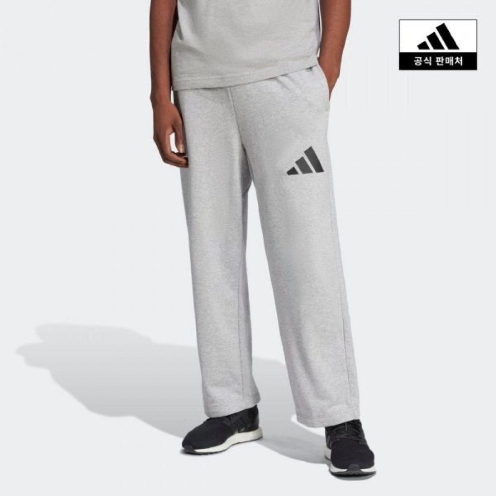 アディダスコリアオフィシャルエッセンシャルワイドレッグ 3 バーロゴパンツ JF3606