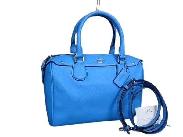 ハンドバッグ - レザー F36677 2WAY ブルー ショルダーバッグ トートバッグ ショッピングバッグ 鞄 ブランド ビジネス 斜め掛け 肩掛け 上品 通勤通学 高級【本物保証】