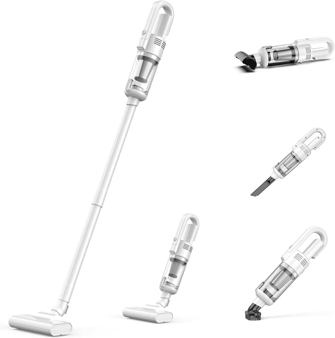 【15000pa 強力吸引 革新モデル】掃除機 コードレス スティック電気掃除機 5WAY 5種類ノズル 軽量 Type-C充電式 LEDライト照明 ワンプッシュでゴミ箱を開ける 日本語取扱説明書