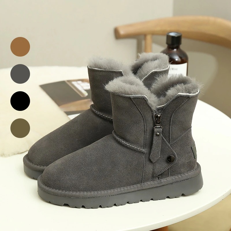 28 韓国 ブーツ 牛革+ウール スノーブーツ ショートブーツ 長靴 ムートンブーツ 厚くて暖かい 本革 裏起毛 ブーツ レディース 冬のブーツ 靴 厚底ブーツ 冬 韓国ファッション シューズ