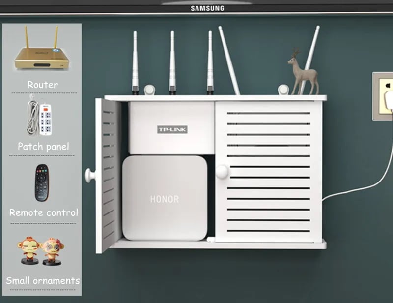 納期21日Wifi付きワイヤレスルーター棚,大型,収納ボックス,ケーブル付きウォールブラケット,家の装飾,家具オーガナイザー