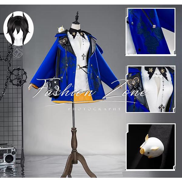 明日方舟 Arknights アークナイツ 風 Entelechia エンテレケイア 耀眼の青 コスプレ衣装 ウィッグ 靴 cosplay ハロウィン 演出服 変装