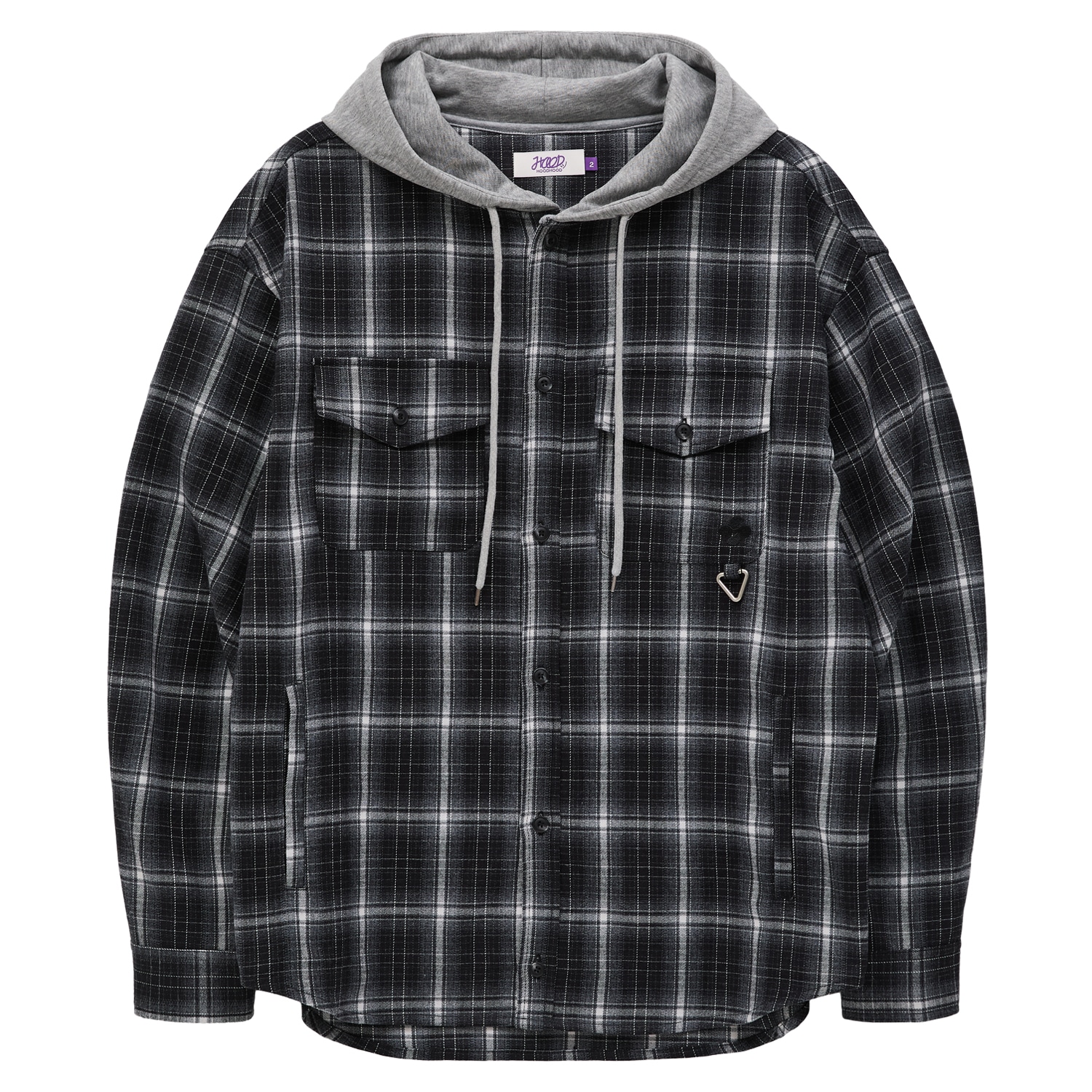 HD Check Hood Shirts BLACK