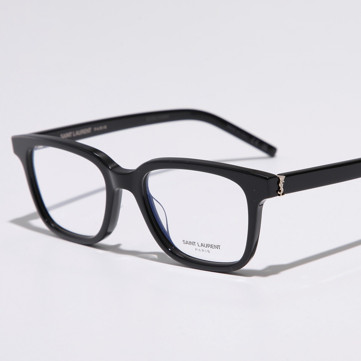 SAINT LAURENT サンローラン メガネ SL M110 メンズ スクエア型 セルフレーム フルリム めがね 眼鏡 カサンドラロゴ 001/BLACK-BLACK-TRANSPARENT 16,983円