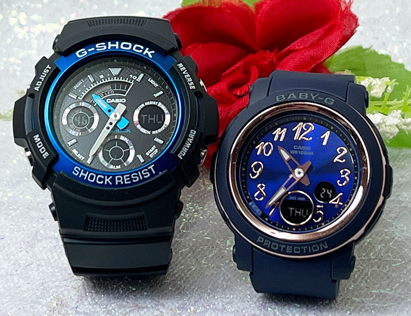 恋人たちのGショックペアウオッチ Gショック ペア G-SHOCK BABY-G ペア腕時計 カシオ 2本セット アナデジ AW-591-2AJF BGA-290SA-2AJF 人気 婚約　夫婦