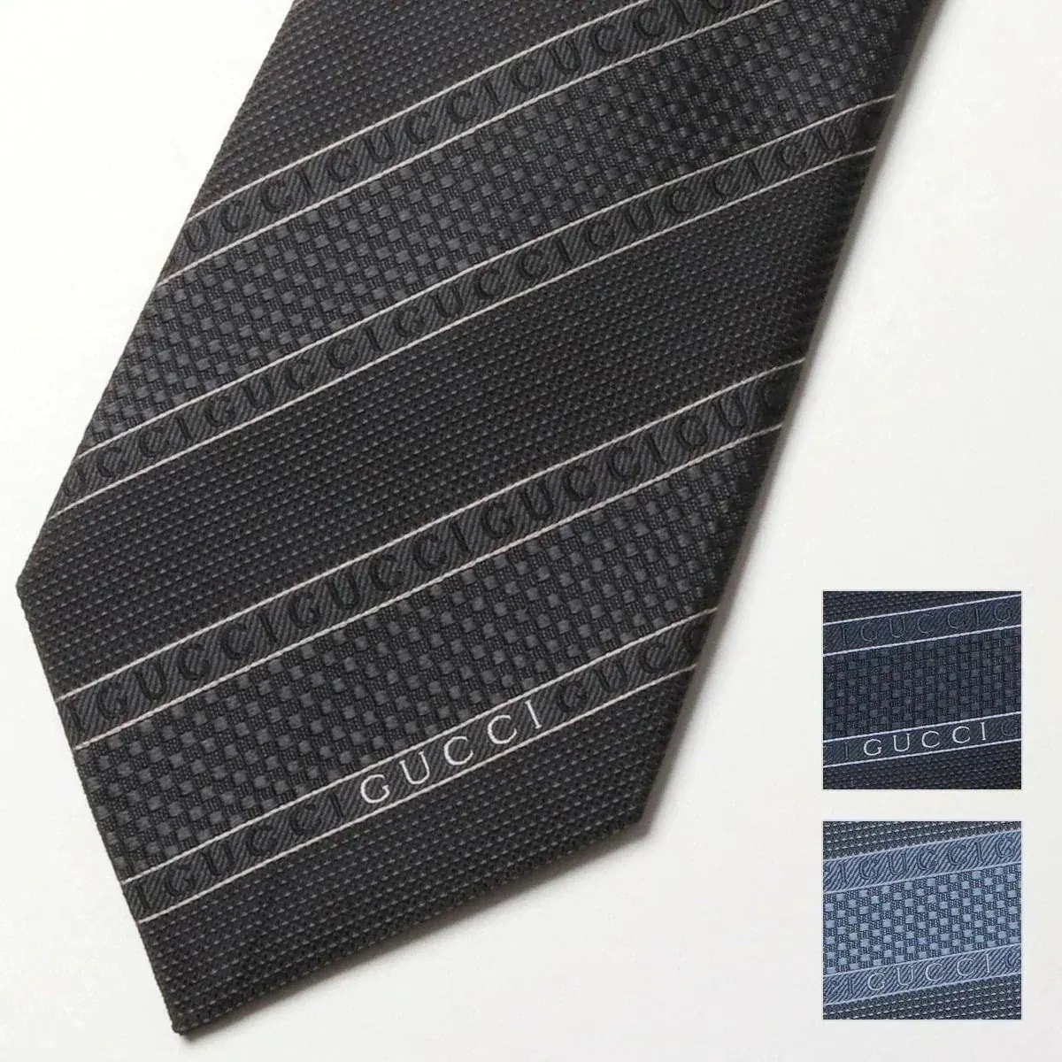 GUCCI グッチ ネクタイ ALISE 499694 4B002 メンズ シルク ジャガード レジメンタル ストライプ カラー3色