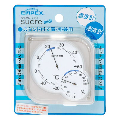 他サイト： ｓｕｃｒｅ　ｍｉｄｉ　温・湿度計　クリアホワイト　ＣＲＣ30―83―60―00―00の商品画像