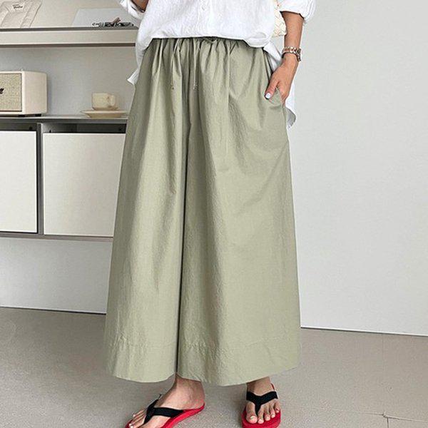 Hスタイル(PT)バンディングウォッシングスカートパンツ 夏 レディース バンディングパンツ スカートパンツ スラックス ワイドパンツ パンツ