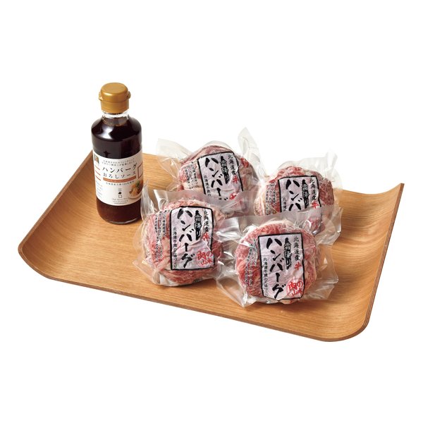 北海道霜降りハンバーグ 4個セット/ハンバーグおろしソース付 ZOA422263479