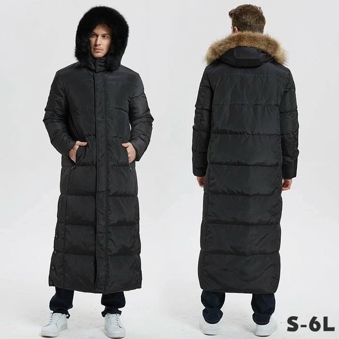 ダウンコート メンズ 大きいサイズ コート ロング ベンチコート ファー付き フード付き 黒 ロングコート 父の日 彼氏 プレゼント カッコイイ アウター ダウン シンプル 冬 冬服 柔らかい 暖かい